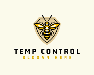 Bee Insect Shield logo design