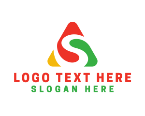 Paint - Colorful Triangle S logo design