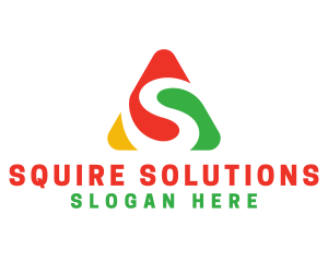 Colorful Triangle S logo design