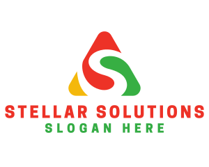 Colorful Triangle S logo design