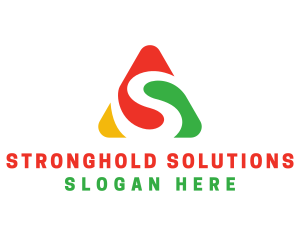 Colorful Triangle S logo design