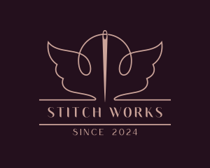 Wings Needle Tailor logo design