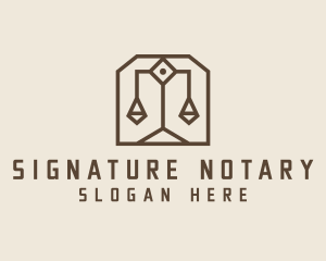 Notary Justice Scale  logo design