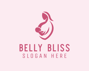 Child Mom Breastfeed logo design