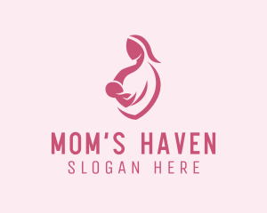 Child Mom Breastfeed logo design