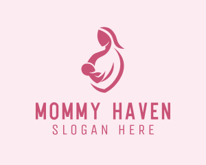 Child Mom Breastfeed logo design