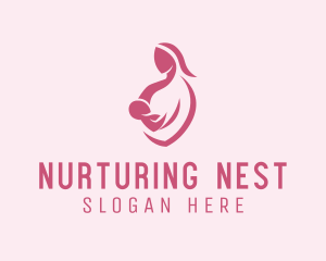 Child Mom Breastfeed logo design