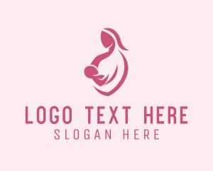 Womanhood - Child Mom Breastfeed logo design