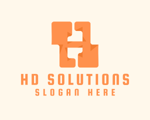 Orange Letter H logo design