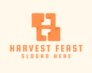 Orange Letter H logo design