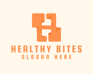 Orange Letter H logo design