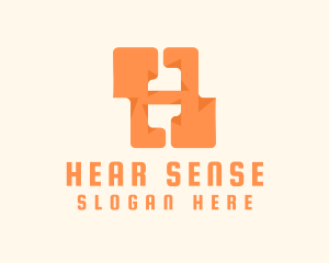 Orange Letter H logo design