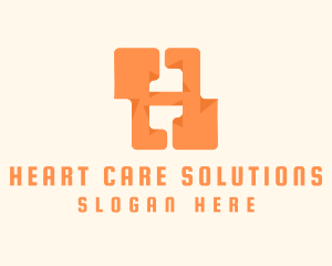 Orange Letter H logo design