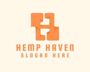 Orange Letter H logo design