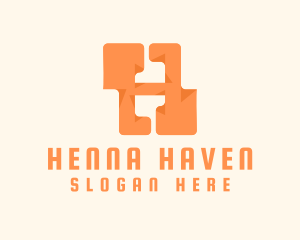 Orange Letter H logo design