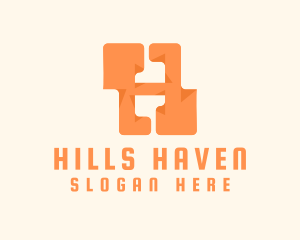 Orange Letter H logo design