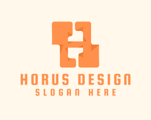 Orange Letter H logo design