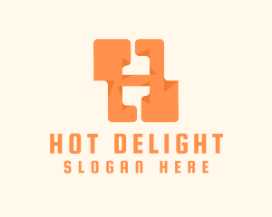 Orange Letter H logo design