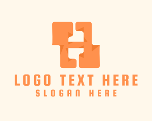 Funky - Orange Letter H logo design