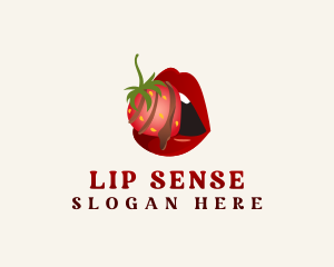 Strawberry Lips Dessert logo design