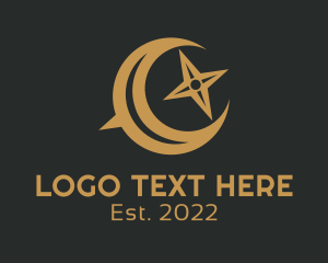 Lunar - Crescent Moon Navigator logo design