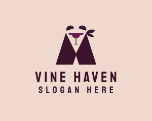 Wine Bar Panda  logo design