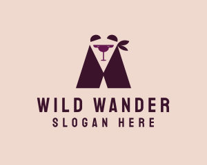 Wine Bar Panda  logo design