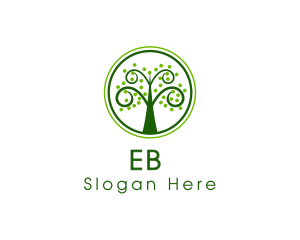 Vegetarian - Curly Tree Nature logo design