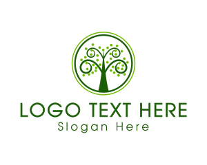 Massage - Curly Tree Nature logo design