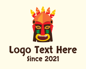 Native - Tiki Tribal Mask logo design