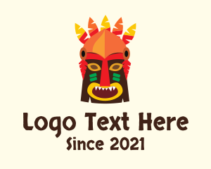 Tribal - Tiki Tribal Mask logo design