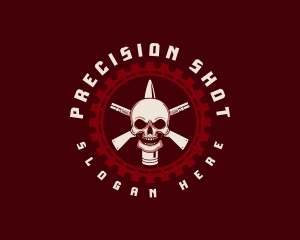 Rifle - Skull Gun Bullet logo design