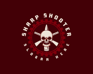 Rifle - Skull Gun Bullet logo design