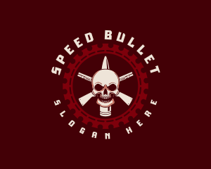 Bullet - Skull Gun Bullet logo design