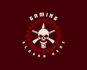 Competitive - Skull Gun Bullet logo design