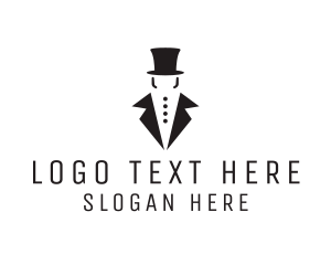 Barbershop - Top Hat Tuxedo Gentleman logo design