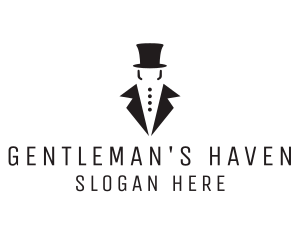 Top Hat Tuxedo Gentleman logo design