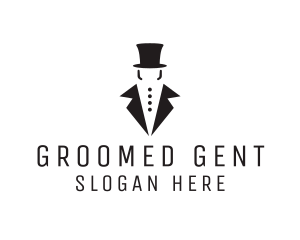 Groom - Top Hat Tuxedo Gentleman logo design