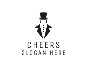 Abraham Lincoln - Top Hat Tuxedo Gentleman logo design