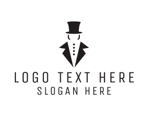 Red Tie - Top Hat Tuxedo Gentleman logo design