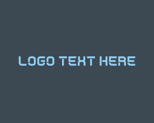 Blue Generic Stencil Wordmark Logo