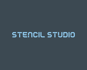 Stencil - Blue Generic Stencil Wordmark logo design