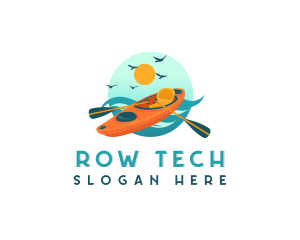 Row - Kayak Boat Oar Paddle logo design