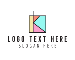 Geometric - Artist Mosaic Letter K logo design