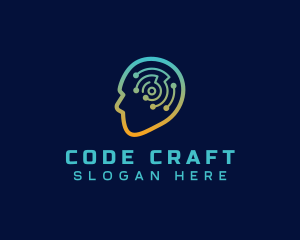 Artificial Intelligence Brain Program logo design
