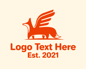 Winged - Orange Fox Wings logo design
