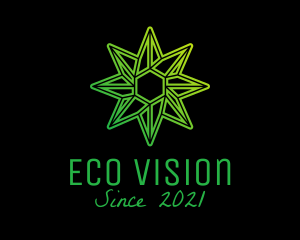 Green Environmental Star  logo design