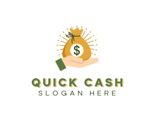 Dollar Cash Pouch Hand logo design