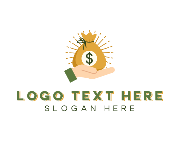 Stash - Dollar Cash Pouch Hand logo design