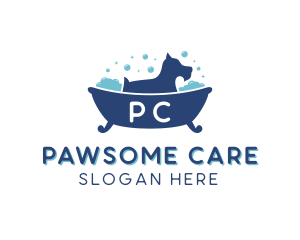 Dog Bath Pet Grooming logo design